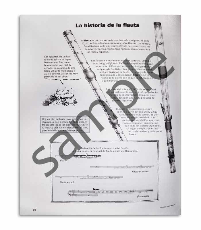 Muestra de página del libro Broers Kastelein Escutar Ler e Tocar Flauta Vol 1