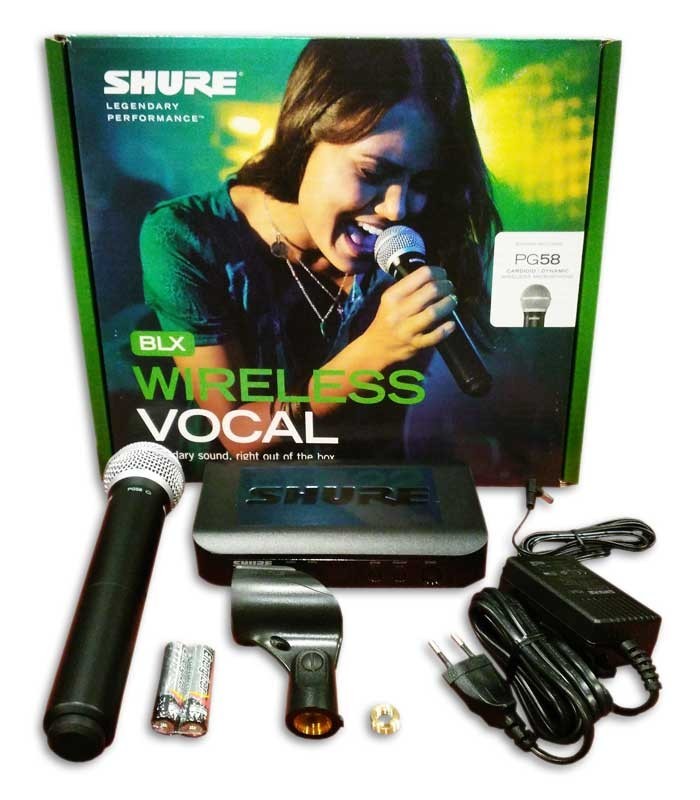 Microfone Shure Sistema sem Fios de Mão BLX24E PG58H8E