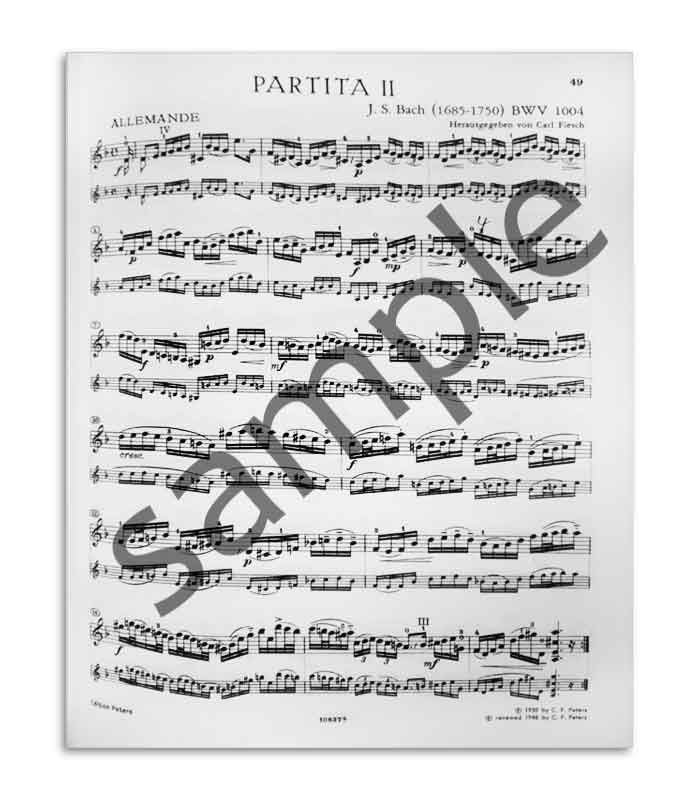 Book Peters Three Sonatas and Partitas for Solo Violin BWV 1001 1006 EP4308