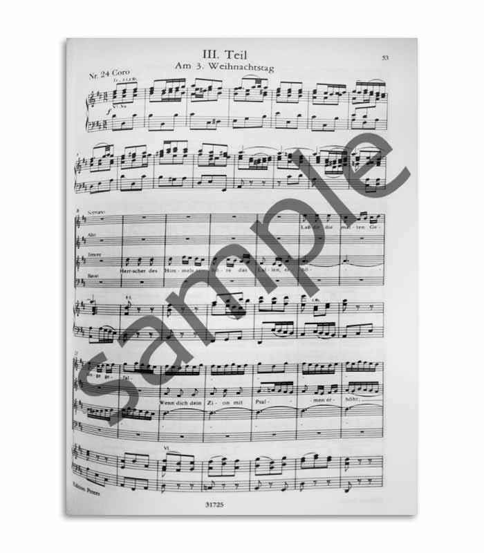 Libro Peters Bach Oratória de Navidad EP8719