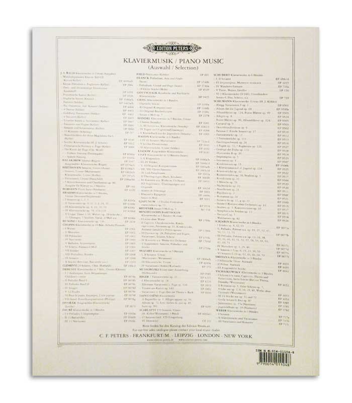 Book Peters Czerny 125 Exercises for Passage Playing Opus 261 EP2404