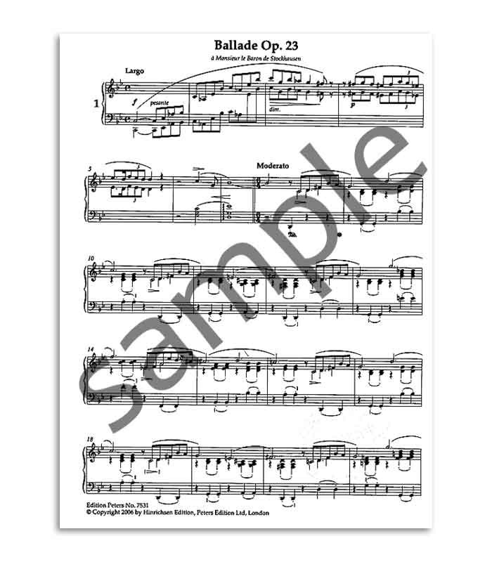 Book Peters Chopin Ballades EP7531