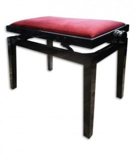 Banco para piano Discacciati 105R 41 05V Preto Retangular Regulável