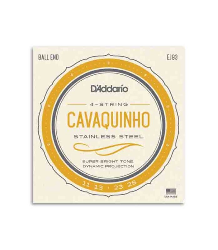 Foto frontal de la embalage de las cuerdas EJ93