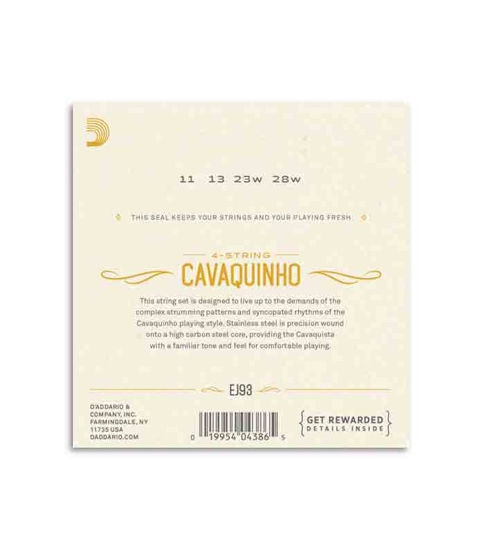 Interior de la embalage de las cuerdas EJ93