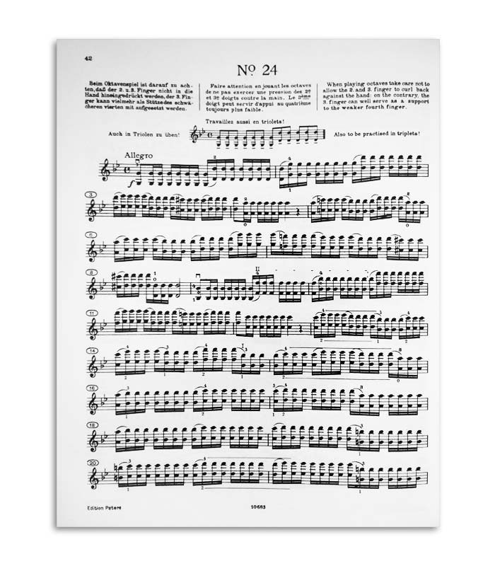 Libro Edition Peters EP4310 Kreutzer 42 Estudios para Violin