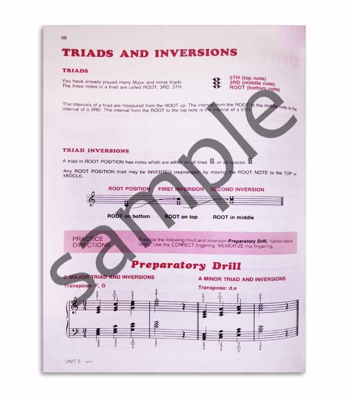 Libro Bastien Curso de Piano para Principiantes Adultos en Inglés Vol 2 WP33