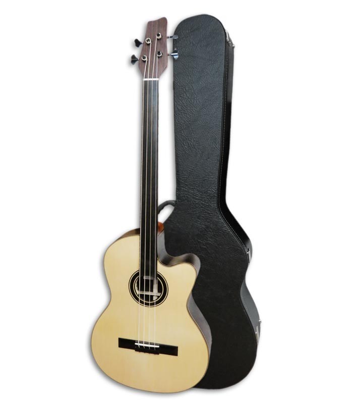 Acoustic Bass Guitar Deluxe Artimúsica 33133 instrument and case