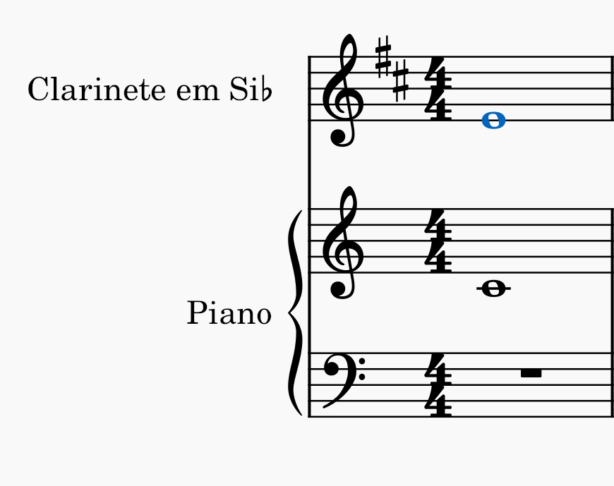 Pauta com piano e clarinete - Instrumentos transpositores Pauta com piano e clarinete - Instrumentos transpositores